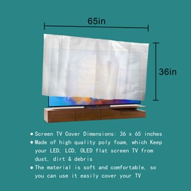 SKARUMMER Foam Flat Screen TV Cover Fits Up to 65''W x 36''H, Flat Screen TV Protection During House Moving, Storing, or Home Renovation