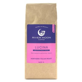 River Moon Coffee, Italian Style Medium Roast Espresso Coffee Beans, 16 Ounces, Non-GMO, Direct Trade, 100% Arabica, Lucina Blend