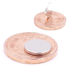 Brudazon 100 Mini Disc Magnets 8 x 1 mm N52 Strongest Level Neodymium Magnets Ultra Strong Power Magnet for Model Making, Photo, Whiteboard, Notice Board, Fridge, Crafts, Magnetic Disc Extra Strong