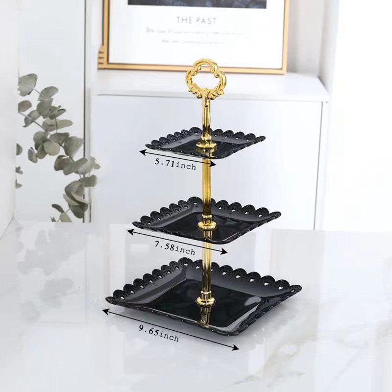 Wagoodter 3-Tier Plastic Dessert Stand Cupcake Stand Fruit Candy Display