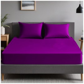 GC GAVENO CAVAILIA | Fitted Sheet Single - Easy Care Plain Dyed Easy Care Bedding - (91x193 Cm) Polycotton Fitted Sheet - Berry | Single