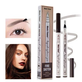 Yuxuan Liquid Eyebrow Pen Microblading Eyebrow Tattoo Pencil with a Micro-Fork Tip Applicator Creates Natural Looking Brows Effortlessly and Stays on All Day(1 pc/set,Chestnut)