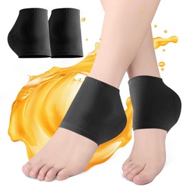 Moisturizing Socks for Women & Men – Gel Heel Socks for Dry Cracked Feet Treatment | Silicone Heel Protectors, Spa Moisturizing Heel Socks for Repairing (2 Pair)