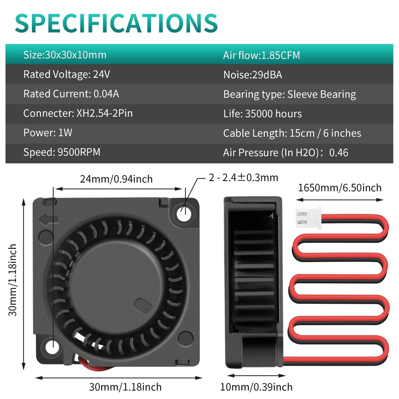 2 Pack Wathai 30mm x 10mm 5V Small DC Brushless