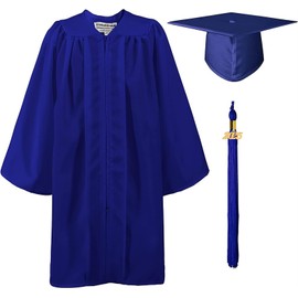 Kindergarten Graduation Cap and Gown Set for Unisex Preschool Children, Youth Kids with Tassel and 2025 Year Charm Set, Blue 33" Inches