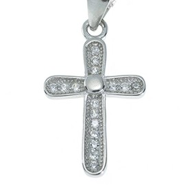 SpringNahal Silver Jesus Christian Prayer Cross Charm Pendant Chain Necklace for Men Women