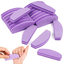 Pack of 20 Buffer for Nails, Nail Files for Gel Nails, Double-Sided Nail File 100/180, Polishing File Fingernails, Buffer Sanding Blocks (Half Moon)