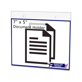 6 Pack 7” x 5” Wall Sign Holder with Hardware Clear Acrylic Notice Advertisement Party Lists Display Horizontal Retail Store Signage Sleeve by Marketing Holders