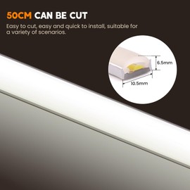 HEGEHE Dimmable COB Neon Strip with Dimmer Switch, IP65 Waterproof Silica Gel LED Rope Light Flexible for Home Kitchen Outdoor Decor(2m, Cold White)