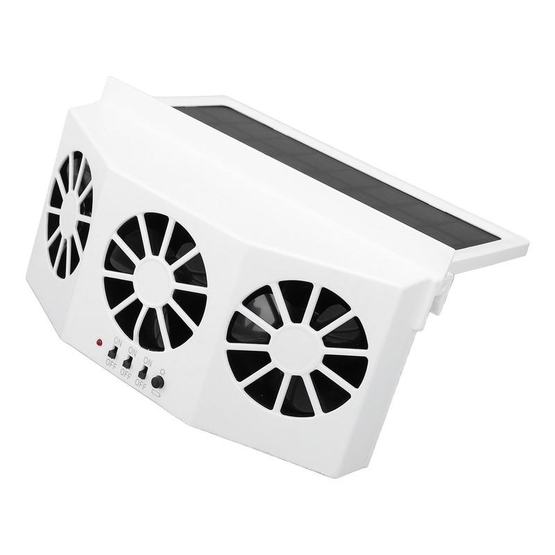 Car Exhaust Fan Solar Powered 3 Fans Ventilation Cooling Odor