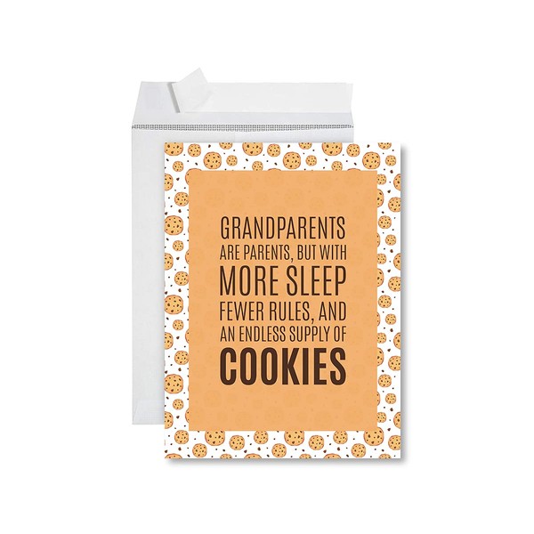 Andaz Press Funny National Grandparents Day Jumbo Card, Endless Supply of Cookies 8.5 x 11 inch Blank Greeting Card with Envelope, Humour, Fun Grandparents Card, Card for Grandma and Grandpa, 1-Pack