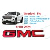 Auto GMC OVERLAY Front Gloss Black Red GMC Emblem Sierra
