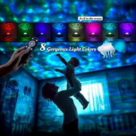 【2 in1】 Jellyfish Galaxy Light Projector for Bedroom Decor, Night Light for Kids Room Decor, Star Projector,Cute Lamp, Remote Control & Timer,Ceiling Night Light Projector for Birthday
