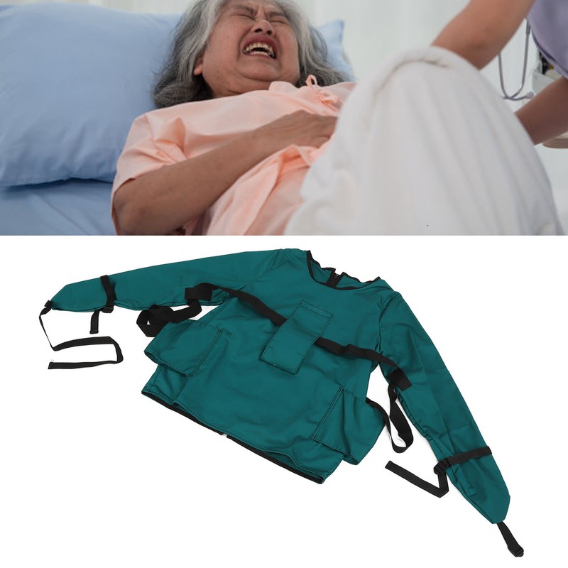 Patient Restraint Suit Prevent Tilting Front Back Secured Cotton Bed