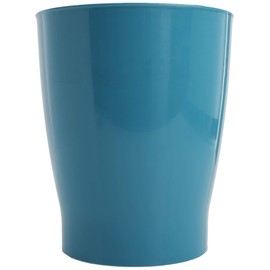 iDesign Round Plastic Waste Basket, The Franklin Collection – 7.7" x 7.7" x 9.1", Teal Blue