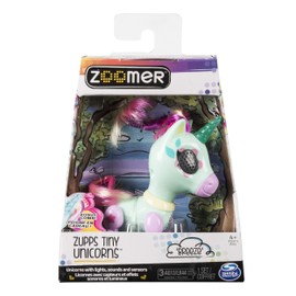 Zoomer - Zupps Tiny Unicorns, Interactive Unicorn with Light-up Horn, for Ages 4 and Up (Styles Vary)