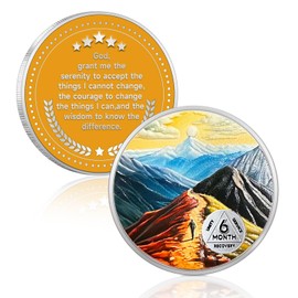 Recovery Sunlight AA Coins - Peacful NA AA Chips and Medallions- Inspirational AA Chip Medallion with Coin Capsule- Narcotics Alcoholics Anonymous Gifts for Men Women-6 Month