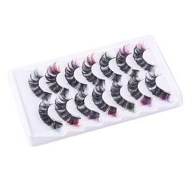 PACKOVE 7 Pairs Colored Curl Lash Clusters Individual False Eyelashes for Women for Parties Weddings Easy Application Comfortable Wear Enhance Your Makeup Kit