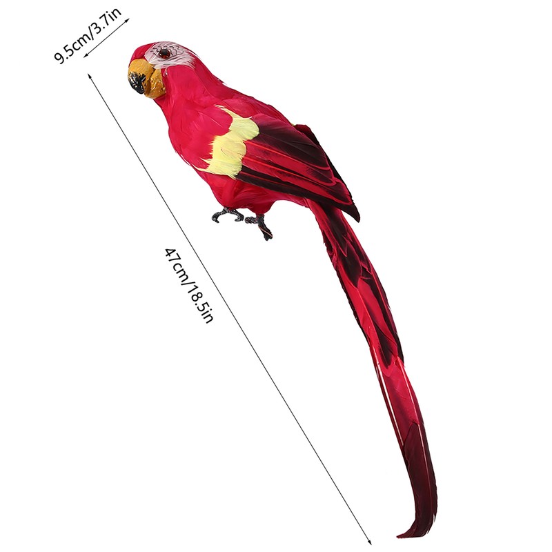 Simulation Feather Parrot Beautiful Artificial Bird Decor Party Garden Home
