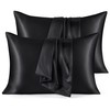 Bedsure Satin Pillowcase for Hair and Skin - Black King
