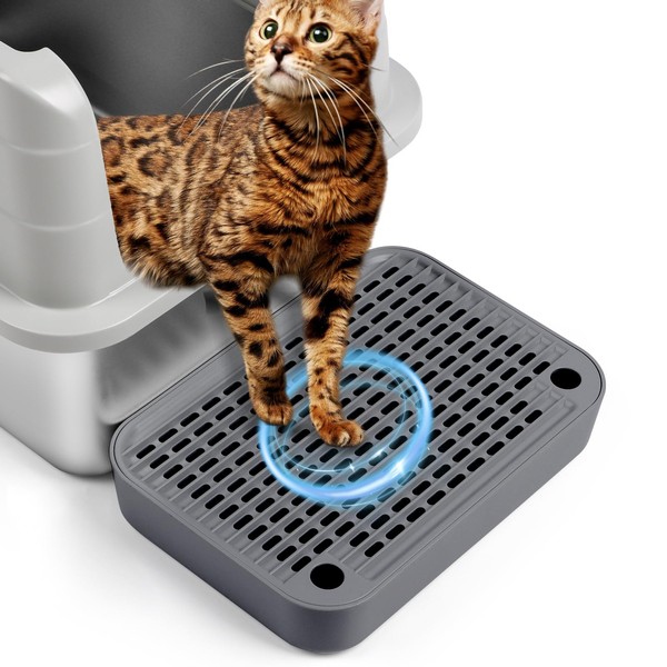 Bartuke Cat Stairs, Cat Litter Tray Ramp Mat with Filter