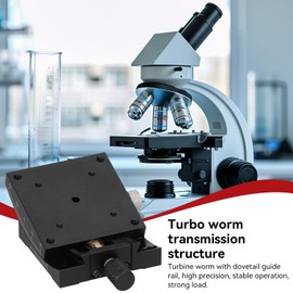 Linear Sliding Table,Manual Linear Stage Goniometer Turbine,60x60mm Worm Dovetail Fine Tune Platform Dovetail Groove Stage HXVA60 Optical Positioning Sliding Table ±10° Angle Adjustment Platform