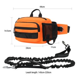 SOUUXIU Retractable Bungee Pet Leash with Multi-Pocket Waist Bag Hands Free Dog Leash for Outdoor Dog Training Walking