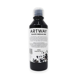 Artway Inchiostro di Indiano Nero - 300 ml - Ideale per Applicazioni di Disegno, Illustrazione e Calligrafia