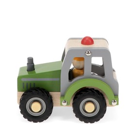 Rex London Wooden Push Along Vehicle Toy - Tractor (green)