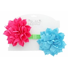 My Lello Girls Petal Blossom Hair-Clips + Interchangeable Headband-White/Red/Navy