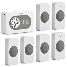 Umimile Call Bell, Commercial Use, Home Use, Restaurants and Nursing Care, 1 Receiver + 6 Child Devices, Expandable Up to 20 Units, Portable Design, Wireless Chime, Call Bell, Japanese Broadcasting