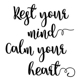 Wall Decor Plus More WDPM3646 Rest Your Mind Encouraging Affirmation Quote Vinyl Wall Decal, 23 x 22", Black