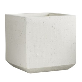 47th & Main Modern Contemporary Square Ceramic Planter for Indoor or Outdoor Flowers Succulents and Other Small Plants, 6" SQ, White