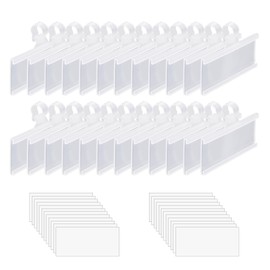 WYAN Pack of 24 Label Holders for Baskets, Transparent Label Holder, Comes with White PVC Label Cards, for Shop Supermarkets (Inner Dimensions: 7.5 x 3 cm)