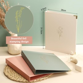 Gueevin 3 Pcs Aesthetic 3 Ring Binder for Women Sturdy 1 Inch Ring Binder Fits Letter Sized Paper Binder with Pocket Organize for Work School Office