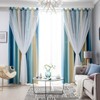 2pc Curtain Simple Gradient Hollow-out Star Pattern Double Layer Blackout