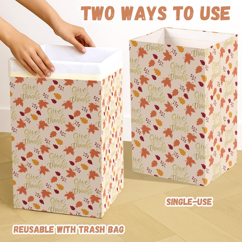 Gersoniel 13 Gallon Thanksgiving Disposable Pop up Trash Cans for