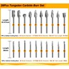 Tungsten Carbide Burr Set 1/8" Shank，Die Grinder Bits with Sanding