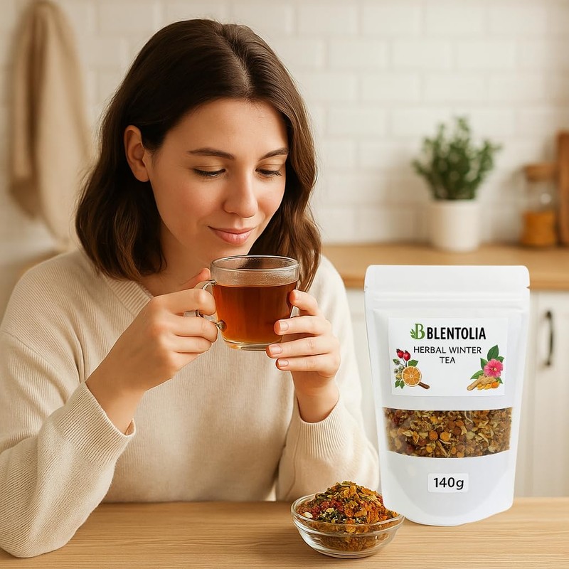 Blentolia Herbal Winter Tea – Caffeine-Free Loose Herbal Blend –