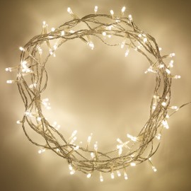 Lights4fun Indoor Fairy Lights with 200 Warm White LEDs on 16m of Clear Cable Plug in Rocker Switch