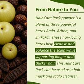 Mi Nature Hair Care Pack with Hair Brush |Triple Action Amla Aritha Shikakai Formula | 100g Pure Herbal Blend for Strong Shiny Hair |Natural Cleansing Powder |Chemical Free Wash for Damaged & Dry Hair