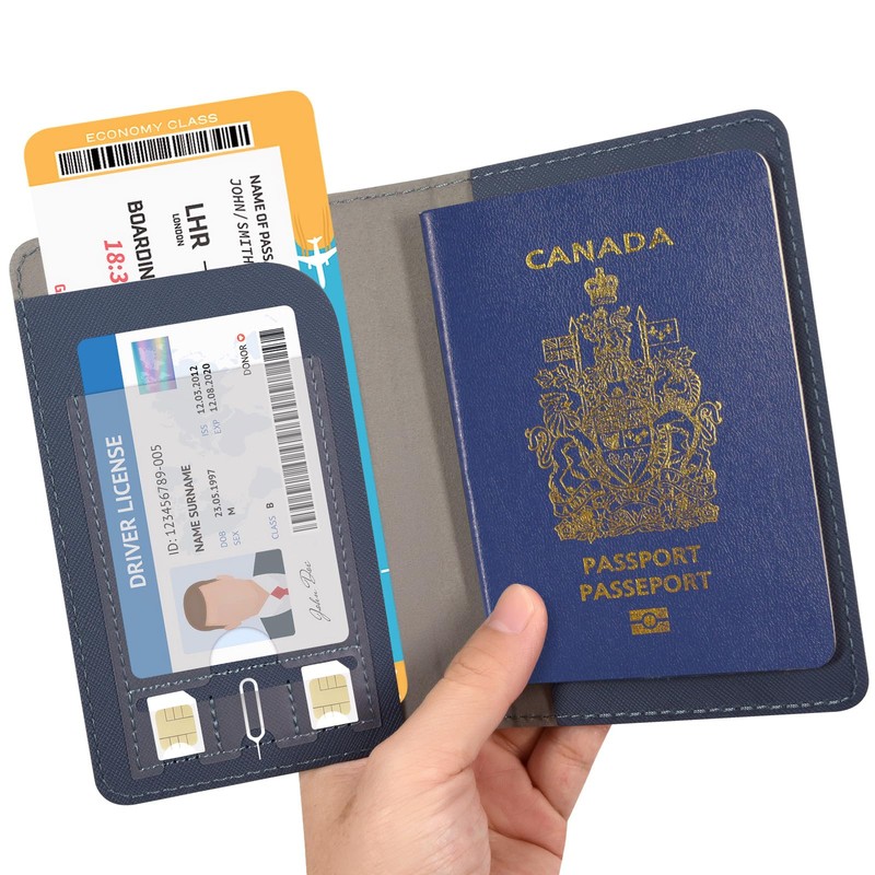 RSAquar Passport Holder for Women and Men, Premium Leather Travel