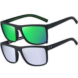 Perfectmiaoxuan Sunglasses Mens Womens Polarised Lens UV400 Protection Lightweight Square Frame Vintage Style Sun glasses For Fishing Driving Hiking