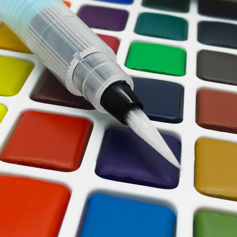 Sakura XNCW-24N, 24 Assorted Watercolors Field Sketch Set with Brush