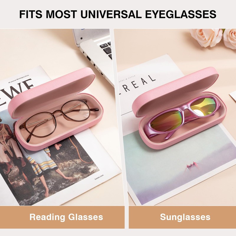Marvolia Glasses Case Hard Shell Large Eyeglasses Case PU Leather