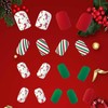 Christmas Fake Nails, 24pcs Christmas Stick On Nails, Square False