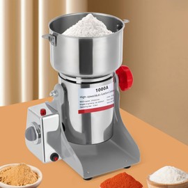 1000g Electric Grain Mill Grinder, 3600W Electric Grain Mill, Stainless Steel Swing Mill Grinder Commercial Coffee Grinder Machine for Variety of Dry Grains, Soybeans, Corn, Wheat, Peppers