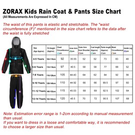 Zorax Black (13-14 Years) Waterproof Rain Suit Boys Girls Light weight Jacket and Trouser Unisex Windproof Raincoat and Pants Hooded Suit,Carry Bag
