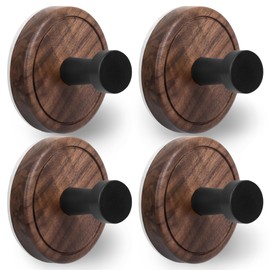 Besti Shower Suction Cup Hooks, Strong Suction Power, Towel Hooks for Shower Glass Door, Bathroom, Kitchen, Mirrors, Tiles, Holds up to 11 lbs, Ideal for Towels, Bath Robes, Coats (Walnut-Black)