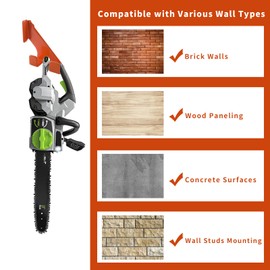 JUXINYID Chainsaw Holder, Heavy-Duty Chainsaw Hanger,Chainsaw Rack for Garage Organization Shed Organizer